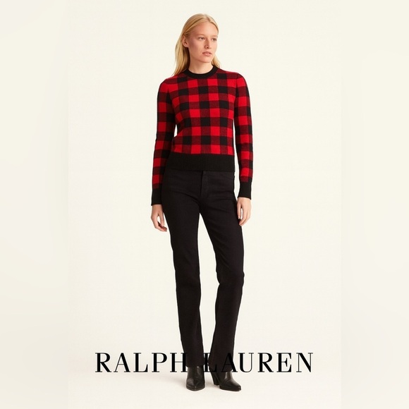 Ralph Lauren Sweaters - Ralph Lauren Buffalo Check Plaid Sweater Red Black RARE! Blue Label